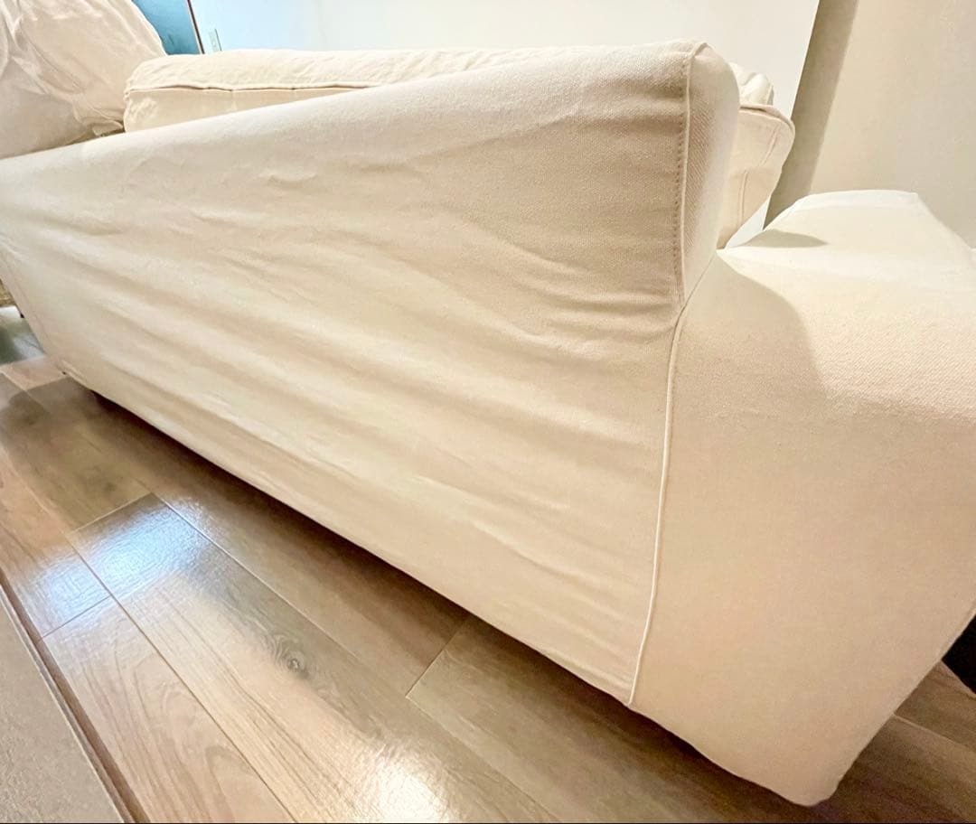 無印良品 2.5シーター ワイドアーム ダウンフェザーポケットコイル 生成