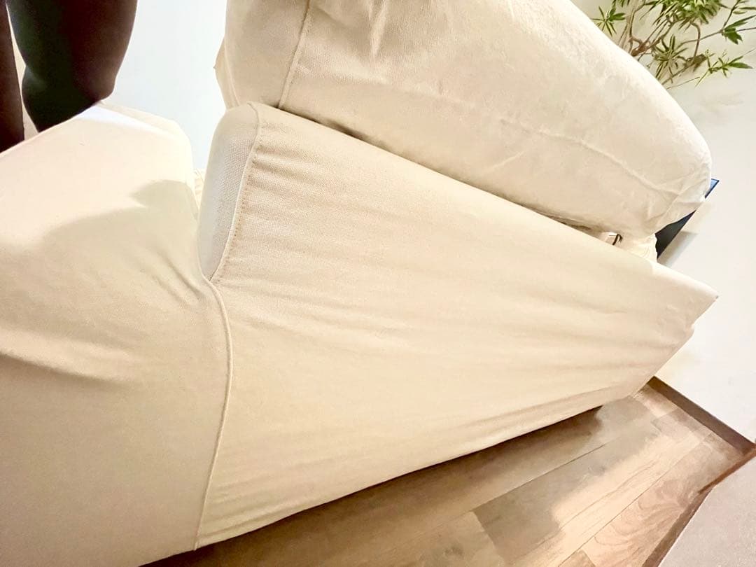 無印良品 2.5シーター ワイドアーム ダウンフェザーポケットコイル 生成