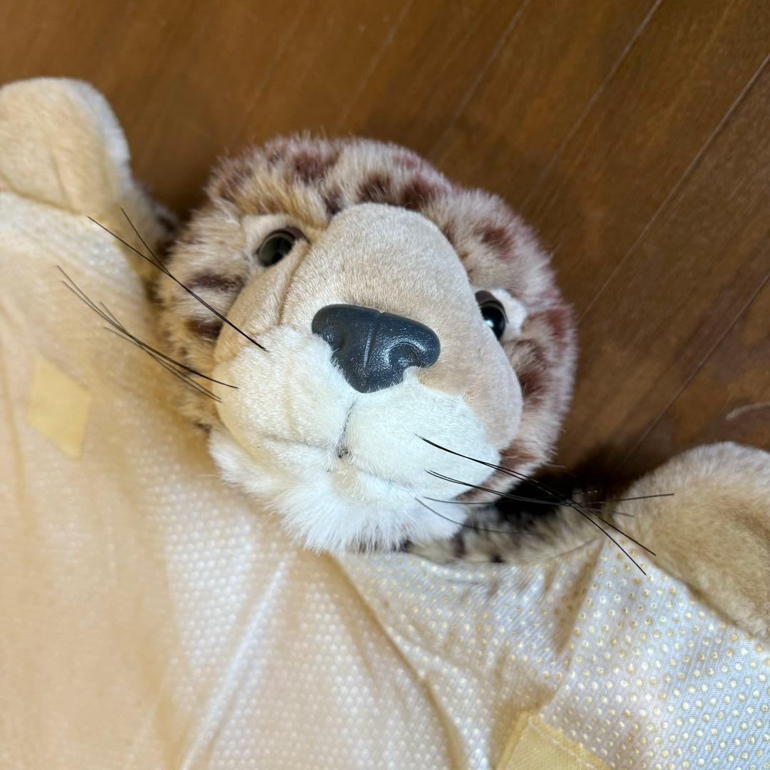 当時物 レトロ 昭和 ヒョウ ぬいぐるみ マット ラグ 滑り止め付き 個性派