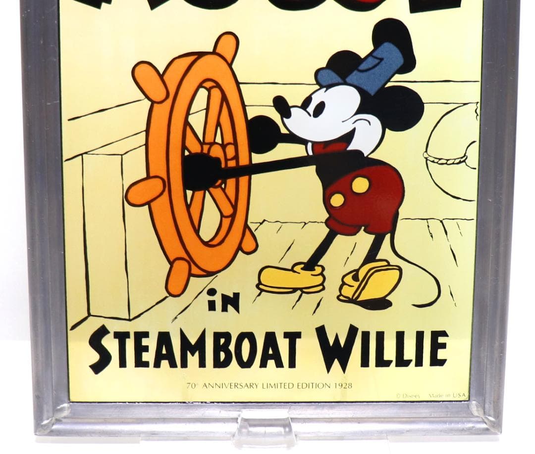 蒸気船ウィリー 70周年記念 ディズニー公式 ヴィンテージ ステンドグラス