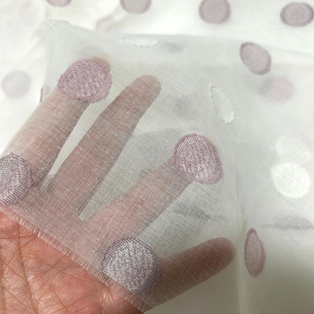 【viewooa】レースカフェカーテン　ドット柄　ご案内用