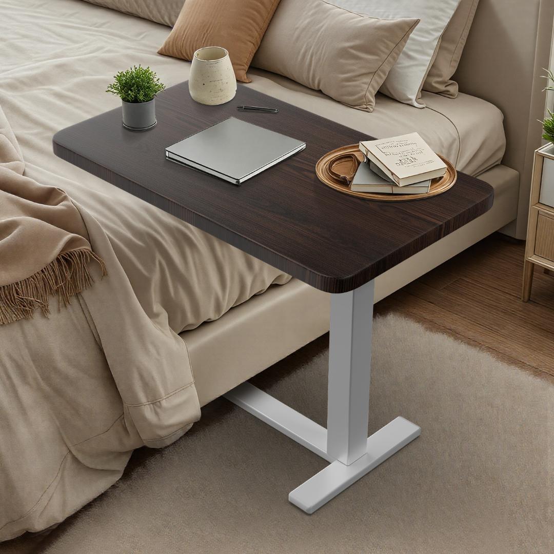 サイドテーブル昇降式 PCテーブル 介護テーブル引き出し付きカップホルダー付き