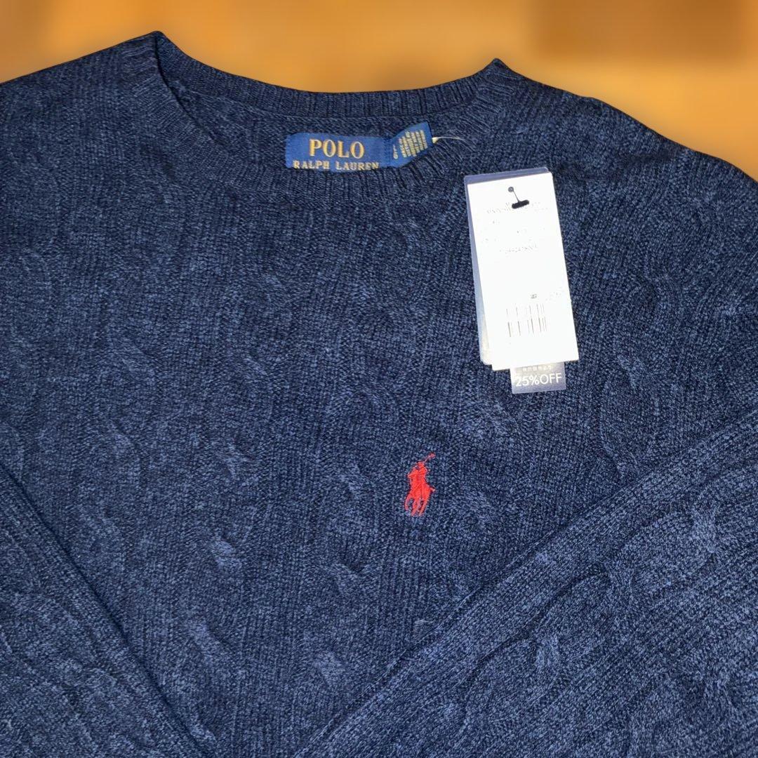 新品未使用　POLO RalphLauren ケーブルウールニット　Lサイズ