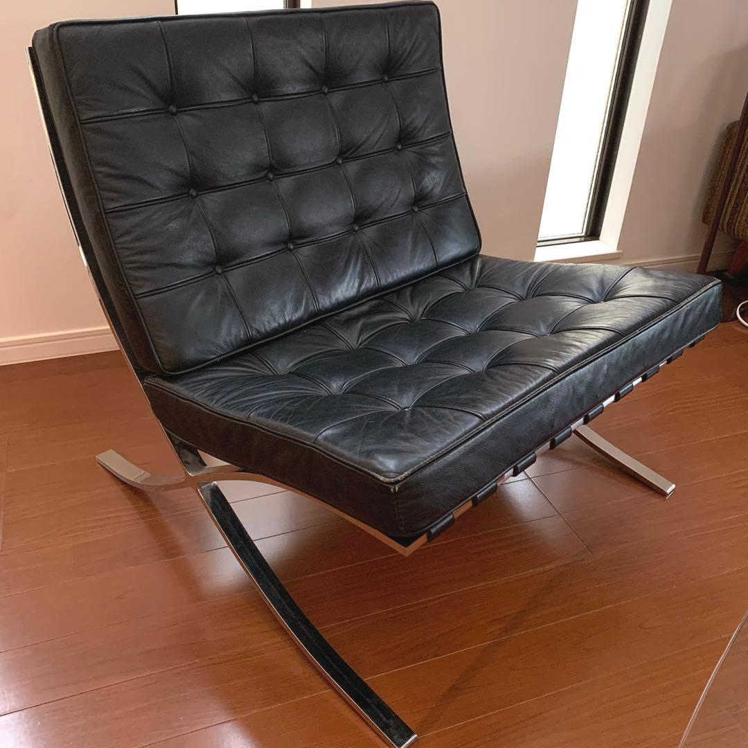 【高級】バルセロナチェアー 本革 ヴィンテージ ミッドセンチュリー モダン