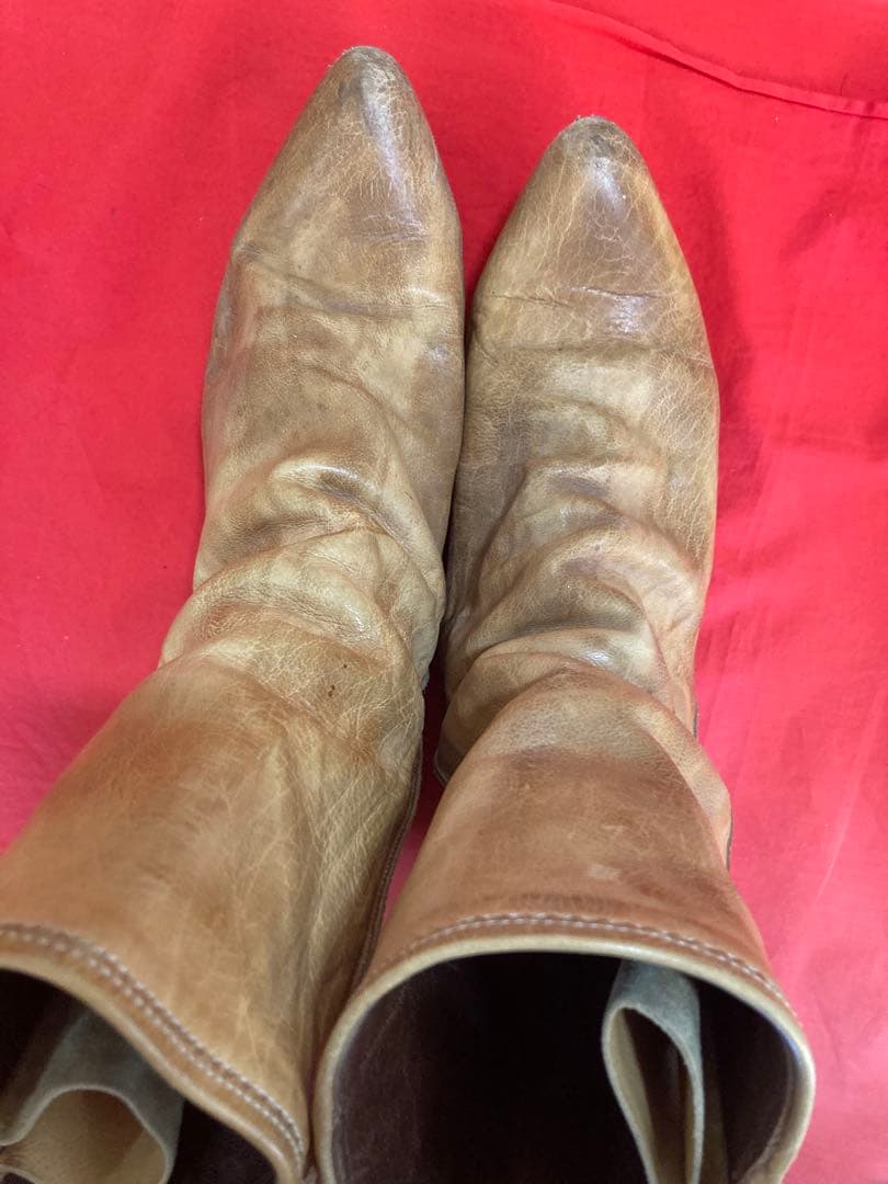 ミハラヤスヒロ　サイドジッププーツ　キャメル