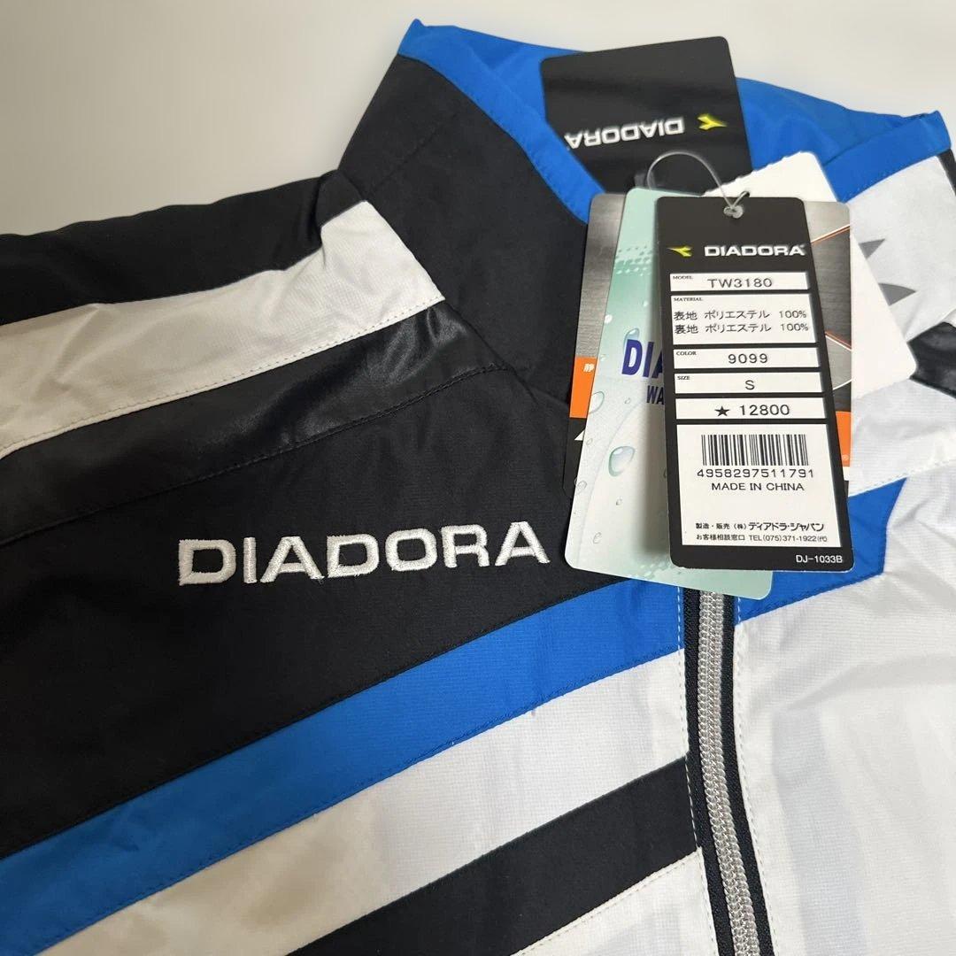 DIADORA フルジップジャケット S ホワイト/ブラック/ブルー