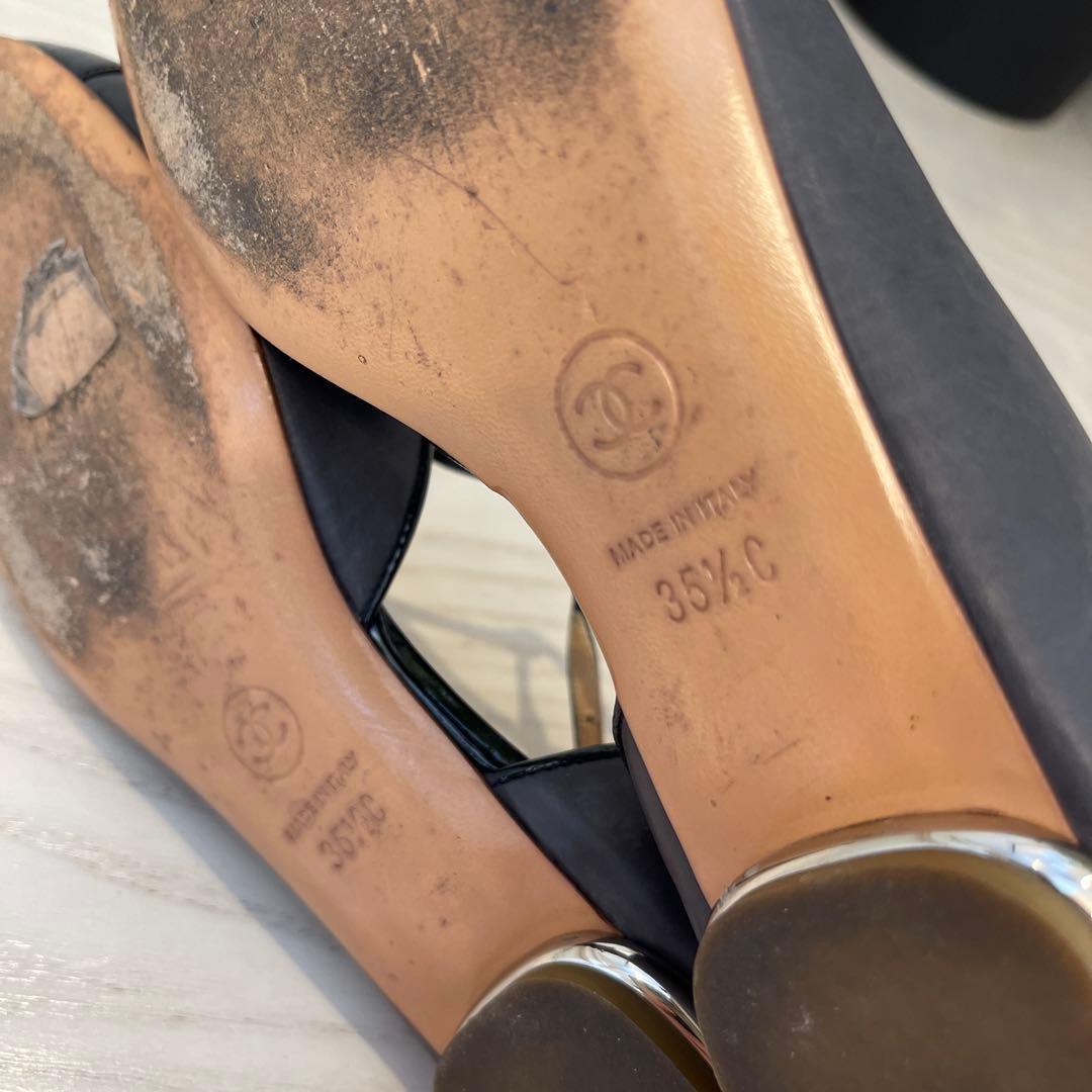 シャネル CHANEL G28651 フラットシューズ　35 1/2C