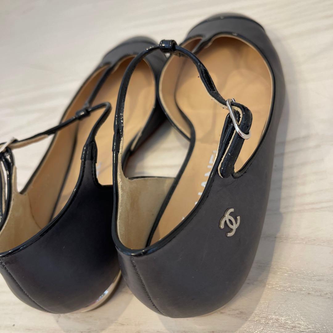 シャネル CHANEL G28651 フラットシューズ　35 1/2C