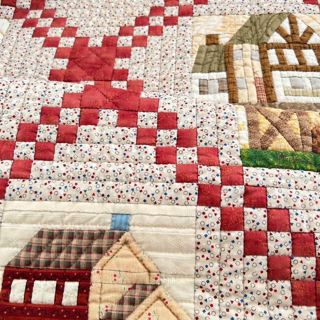 ハンドメイド パッチワーク ハウスタペストリー