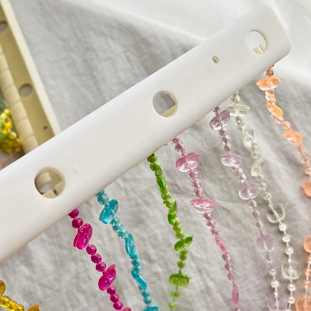 c234 ビーズのれん ビーズカーテン りんご レトロ インテリア ディスプレイ