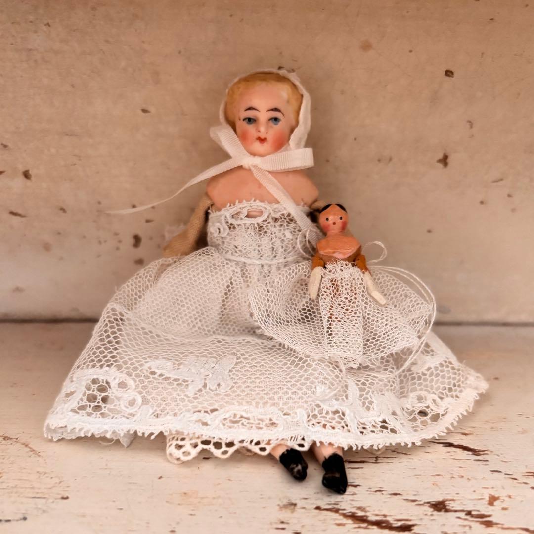 ❤︎10cm 小さチャイナヘッドドール 1900年　アンティーク　ビスクドール