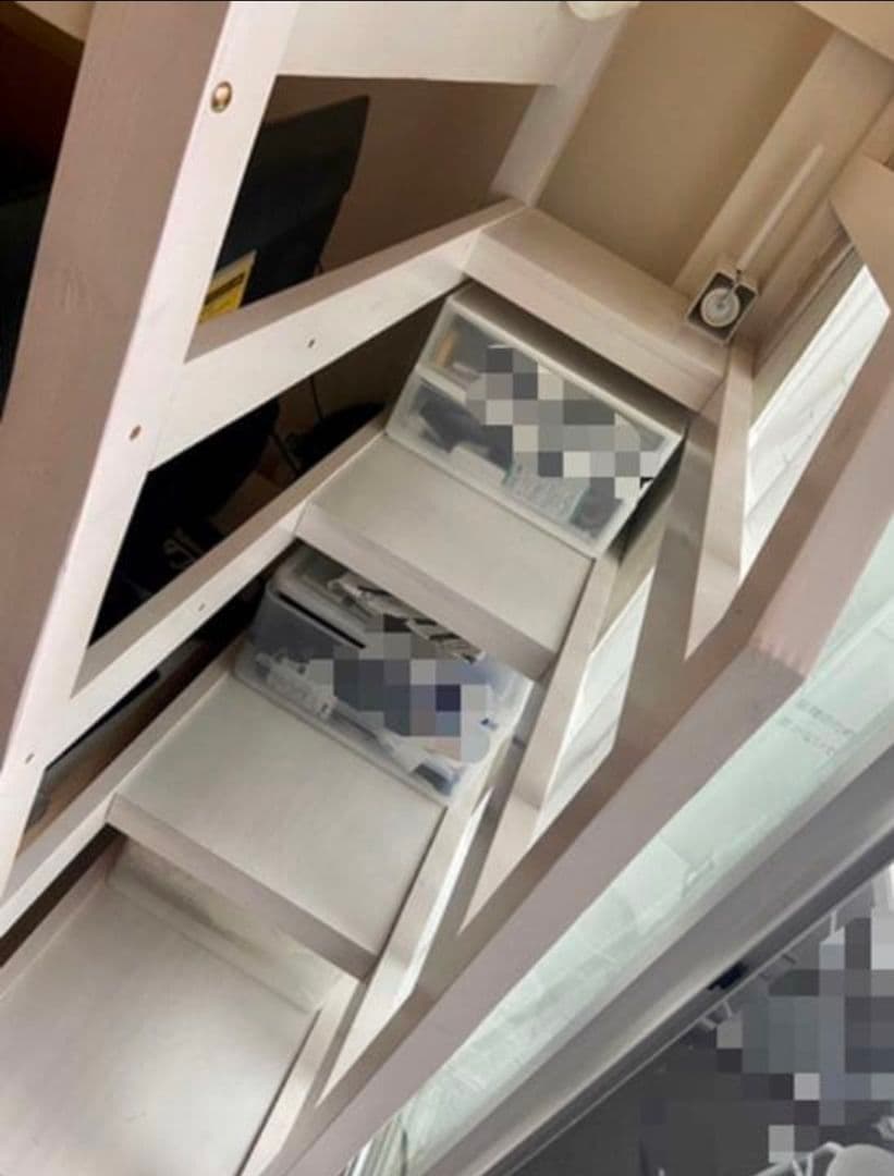 【直接引取り可】LOWYA ロフトベッド 北欧産パイン材 白色