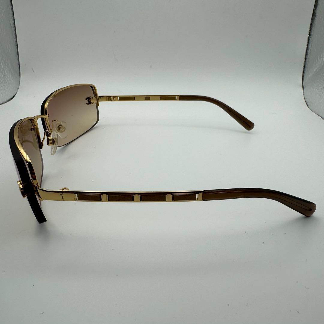 【美品】CHANEL シャネル ココマーク リムレス サングラス ゴールド 度入