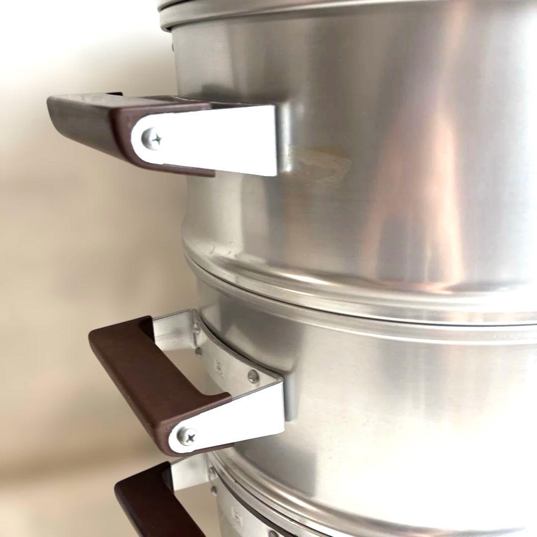 【展示未使用】蒸し鍋　ホクセイ　アルミ ジェットスチーマ　蒸し器 深鍋 28cm