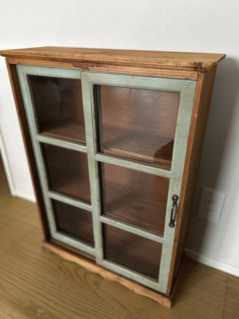 グランシュマン木製ガラス扉キャビネット マニーGC ウッドシンプルキャビネット