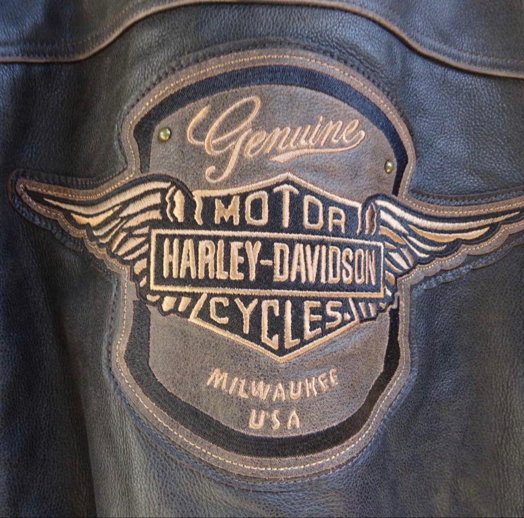 希少サイズ 5XL ハーレーダビットソン レザージャケット ライダース 本革