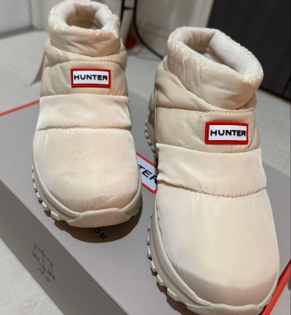 ハンター　ブーツ　白　クリーム