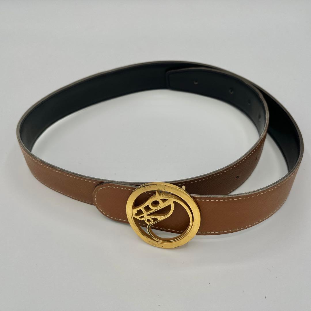 HERMES エルメス　ベルト レザー ホースモチーフ　75 ○Z刻印
