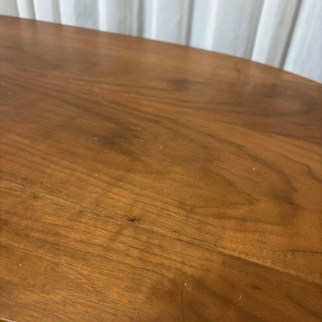 楕円形センターテーブル ブラウンとホワイト