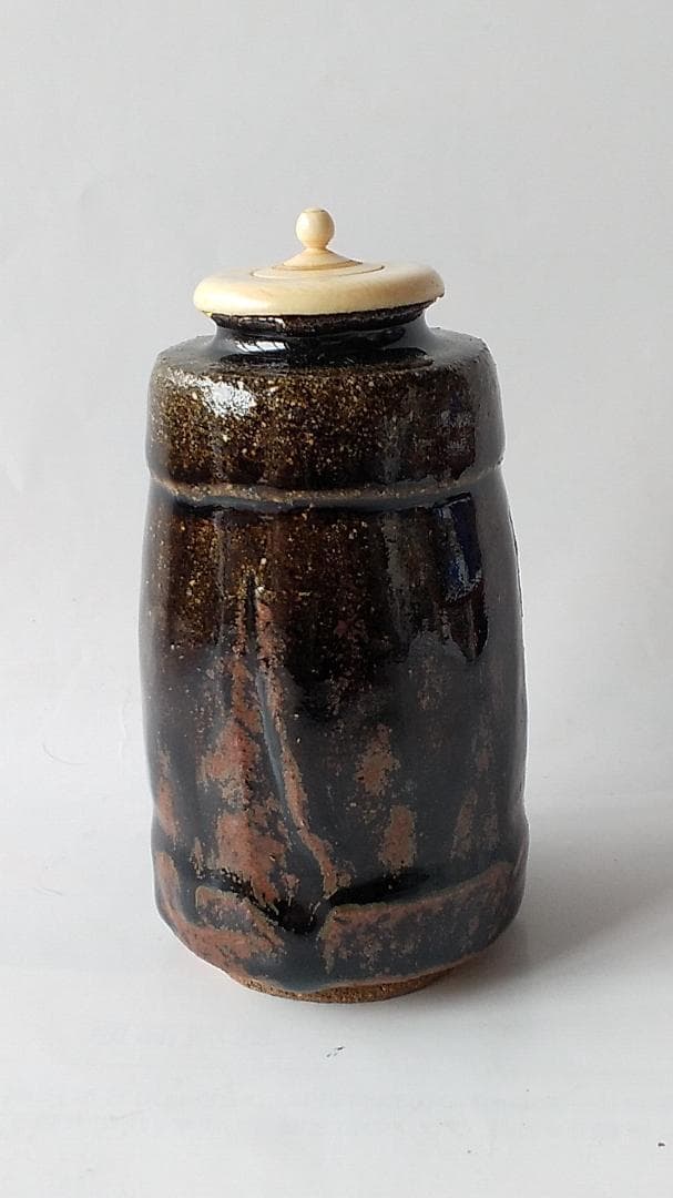 albus朝鮮唐津 茶入徳沢守俊仕覆駱駝文いちご手錦利休緞子茶道具共箱新品