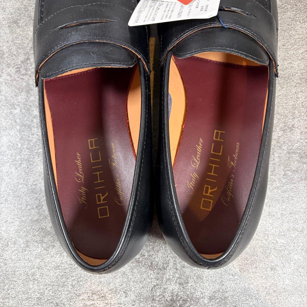 新品　オリヒカ 25cm EEE イタリアンレザー ローファー マッケイ 黒