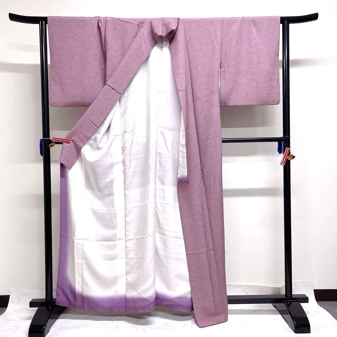 江戸小紋　縦縞　よろけ縞　流線　お洒落　変わり縞　着物　044k d