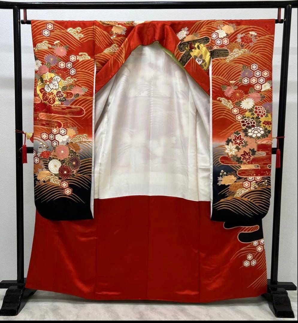 振り袖　フルセット　長襦袢　金彩加工　刺繍入り　ますいわ屋　重ね襟付き　748