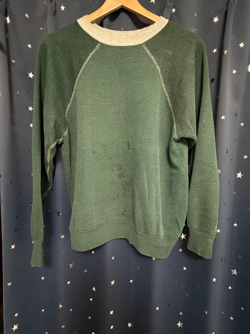 L*e様 60s vintage sweat 2tone ラグラン　緑　グリーン