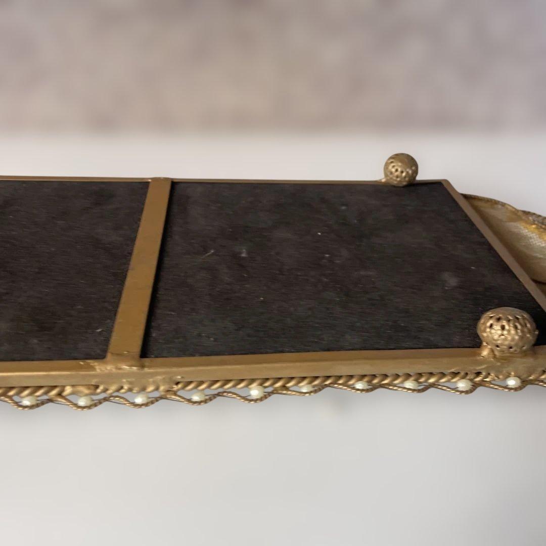 アンティーク装飾ミラー　ミラートレイ　アクセサリートレイ　ヴィクトリア調