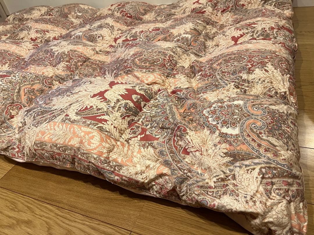 フランス産ダウン90% シングル　1200g 羽毛布団 綿100%