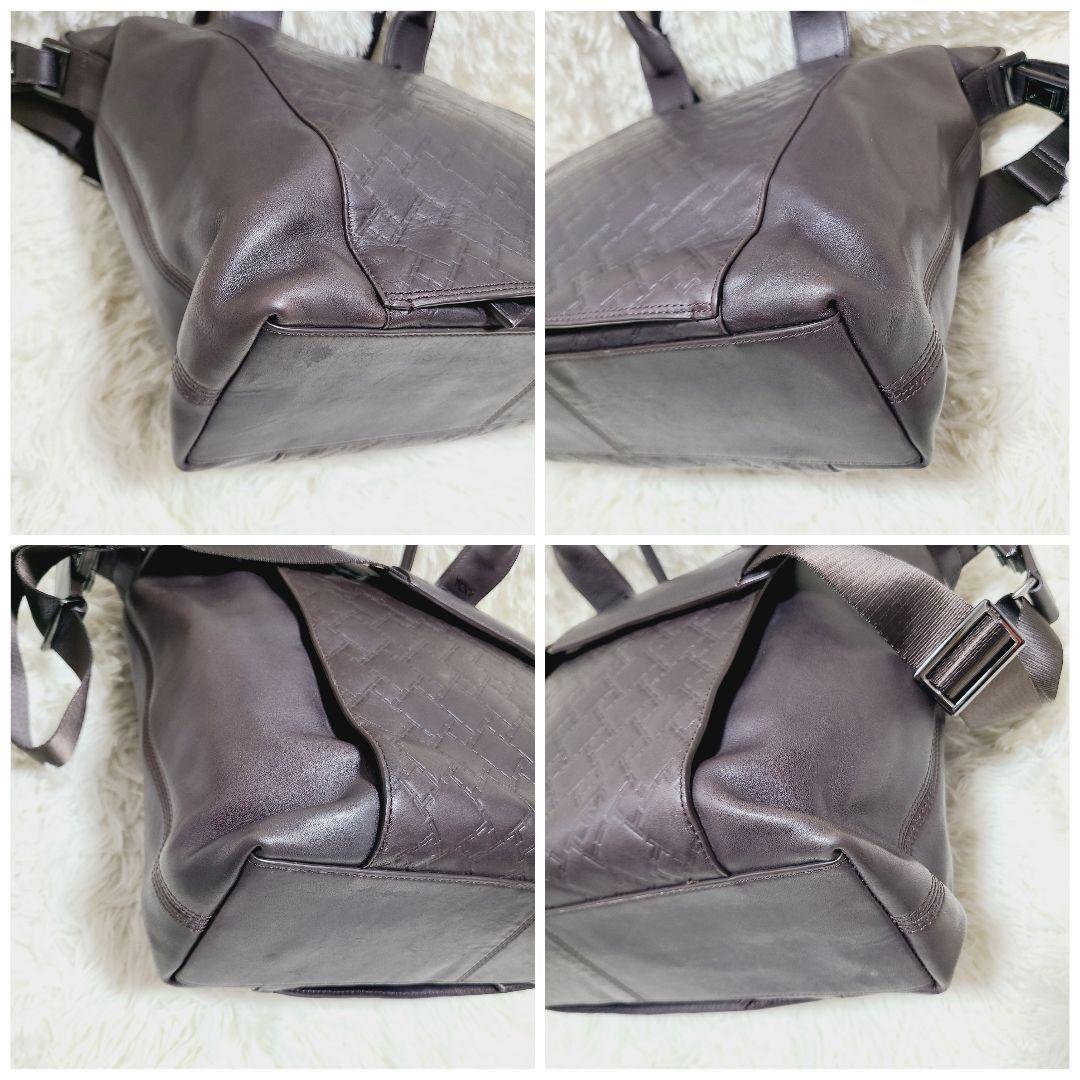 【希少】TUMI　ビジネスバッグ　ロゴ型押し　オールレザー　2WAY　A4収納