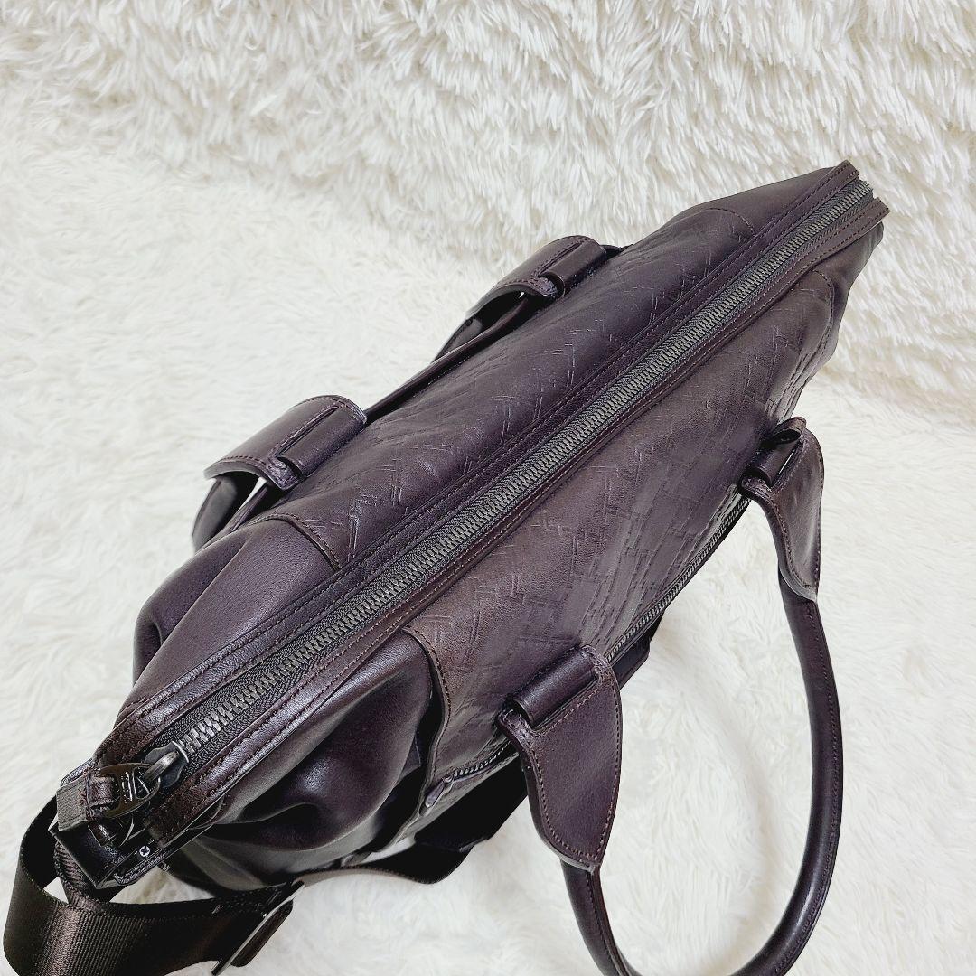 【希少】TUMI　ビジネスバッグ　ロゴ型押し　オールレザー　2WAY　A4収納