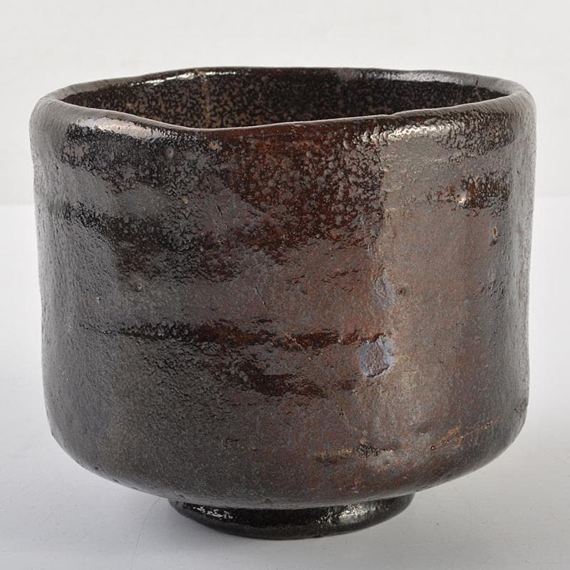 茶道具　楽吉左衛門　九代了入　黒筒茶碗　共箱　G　R6993