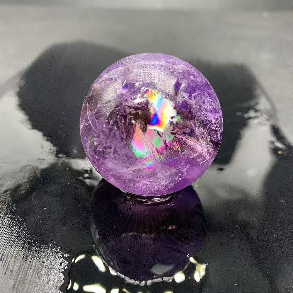 家庭円満天然レインボーアメジスト丸玉B0113/YS/10902/189A