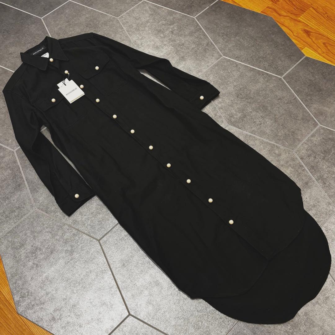 【パールボタン】 マディソンブルー　シャツワンピース　ロングシャツ　コットン