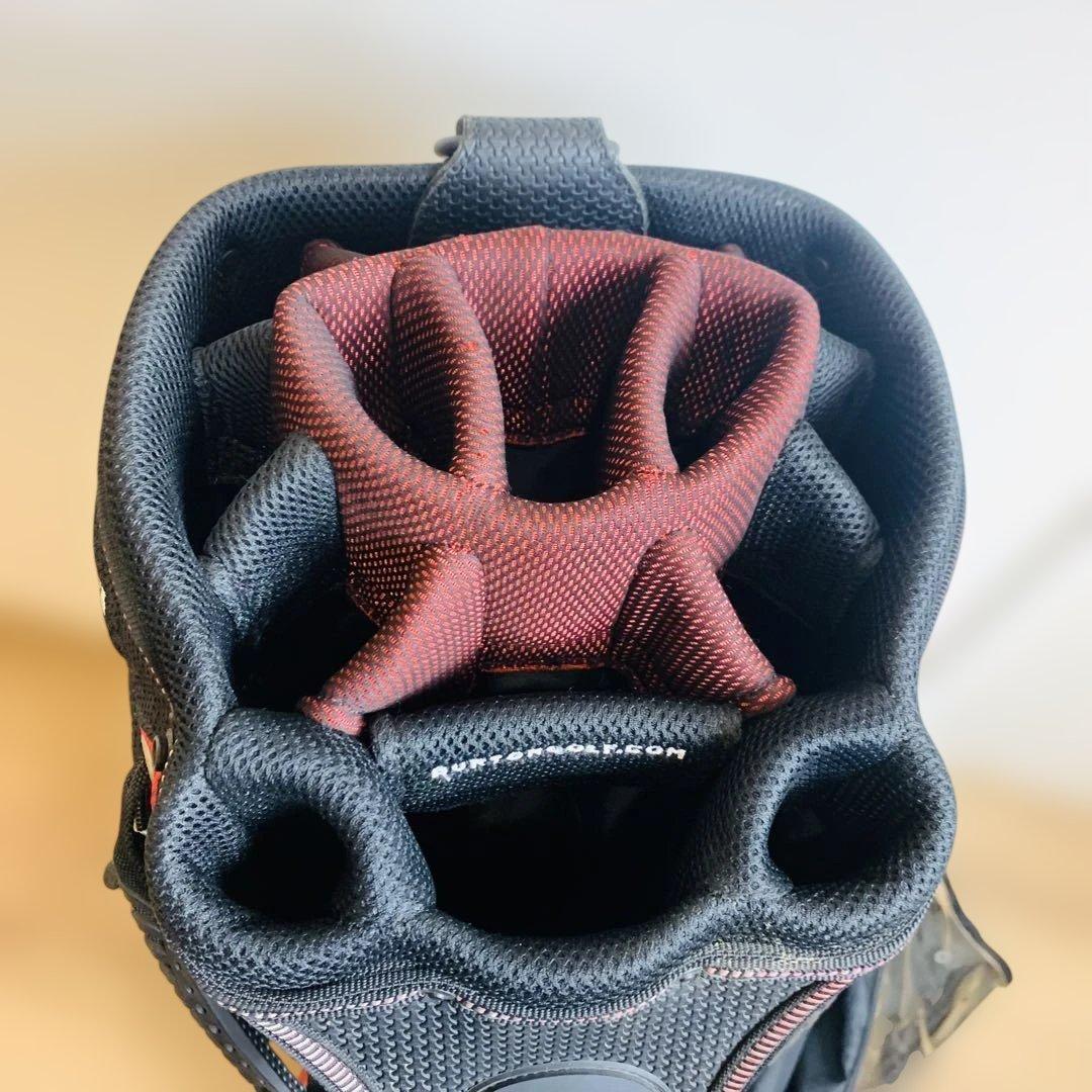 BURTON バートン ゴルフ キャディバッグ フード付き レッド ブラック