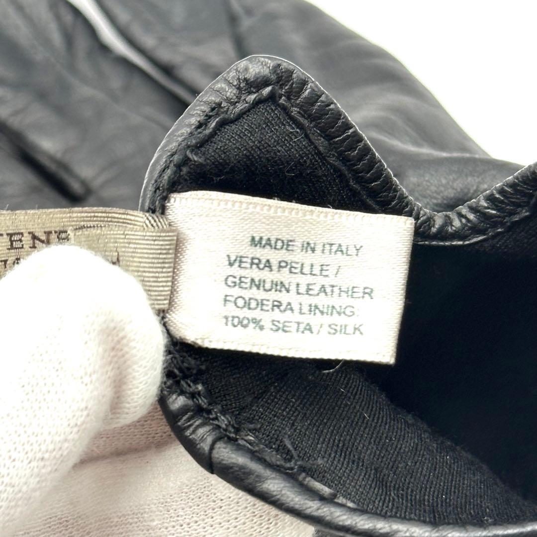 ボッテガヴェネタ 手袋 レザーグローブ イントレチャート 75 ブラック