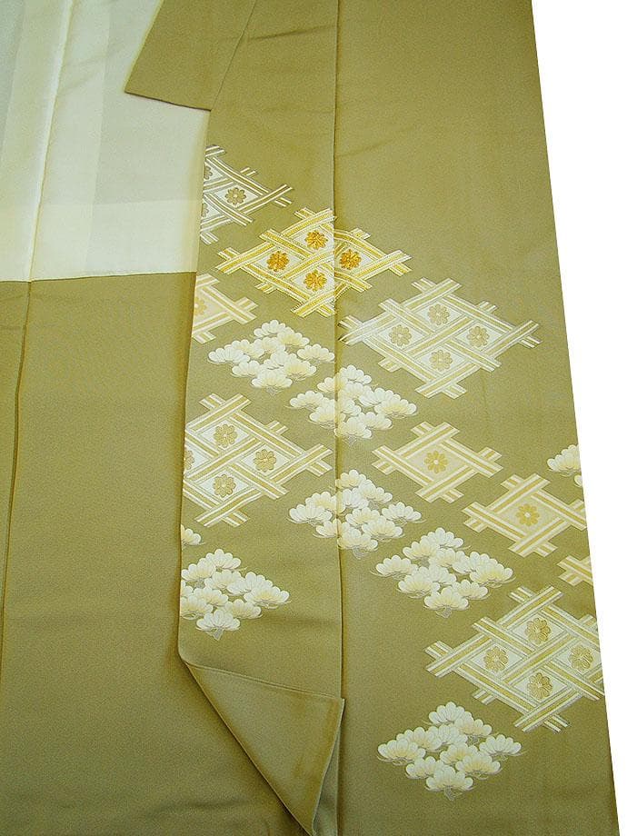 ロング寸 作家物 極上一越地 金彩加工染 色留袖・訪問着（正絹）仕立上りD666