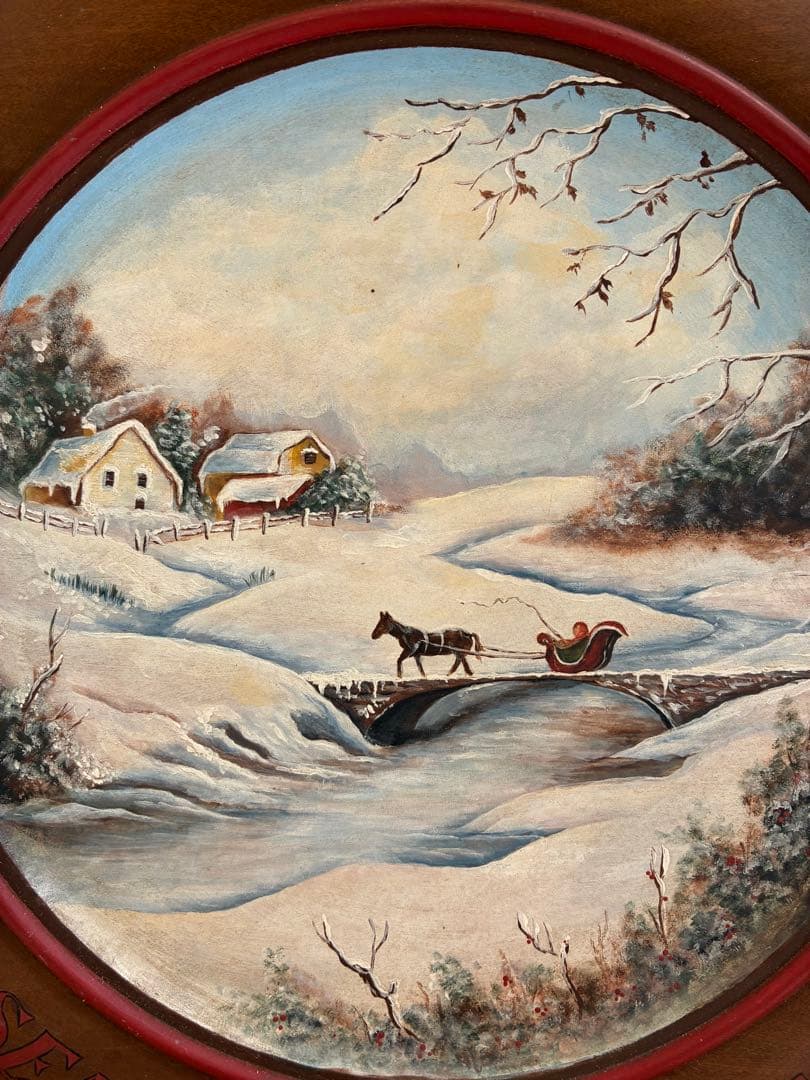 トールペイント　クリスマスの絵皿