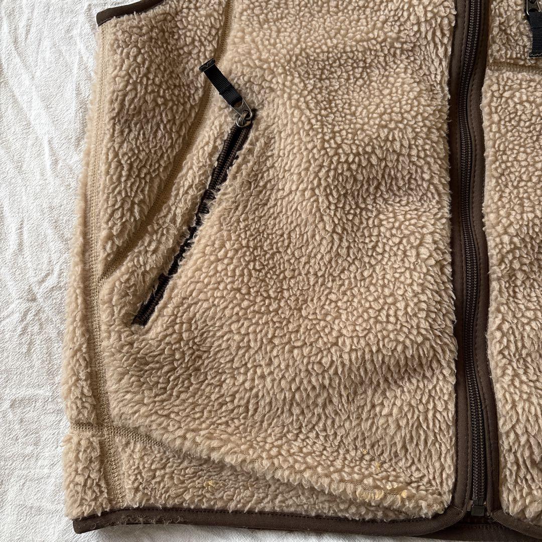 00s パタゴニア フリースベスト ベージュ ブラウン レトロx 23045