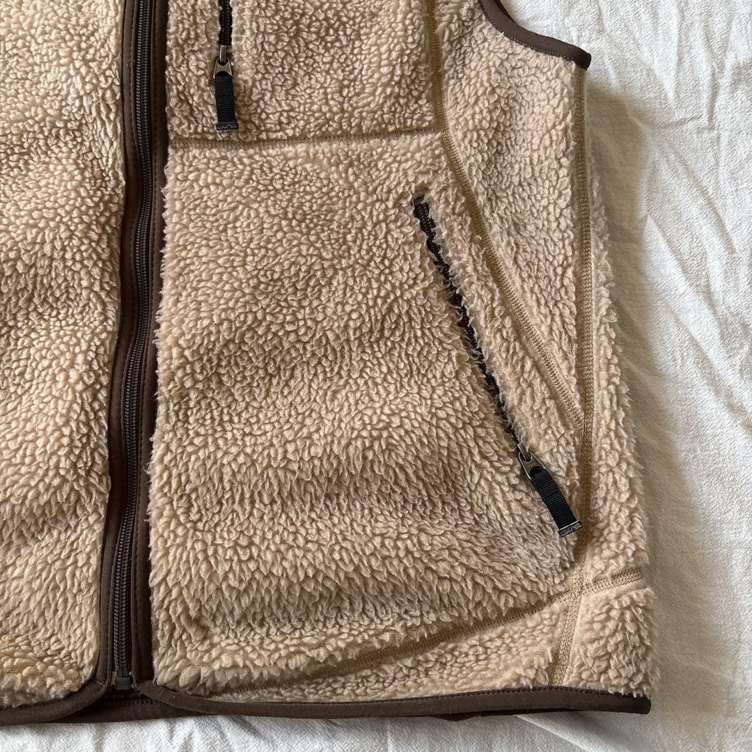 00s パタゴニア フリースベスト ベージュ ブラウン レトロx 23045