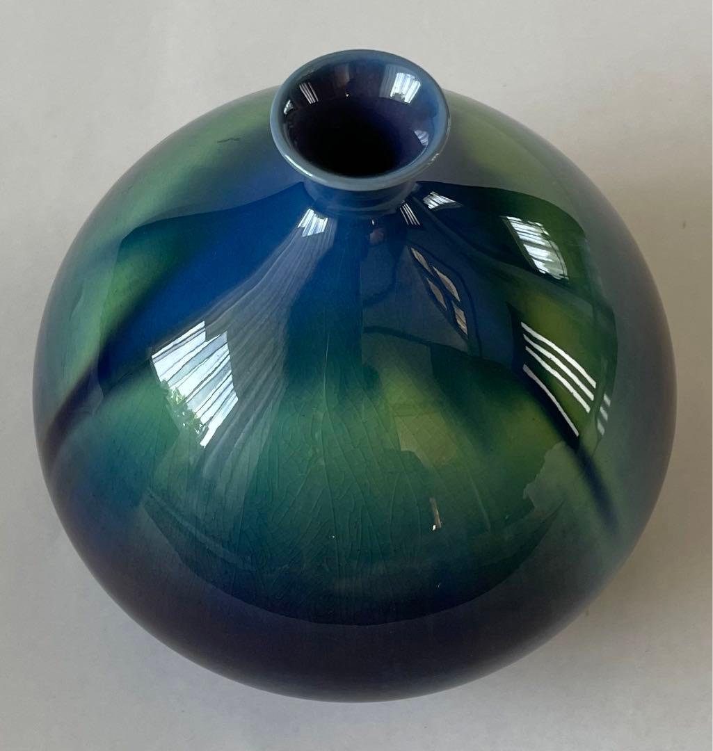 人間国宝 九谷焼 柳雨軒 三代 徳田八十吉 壺 花瓶