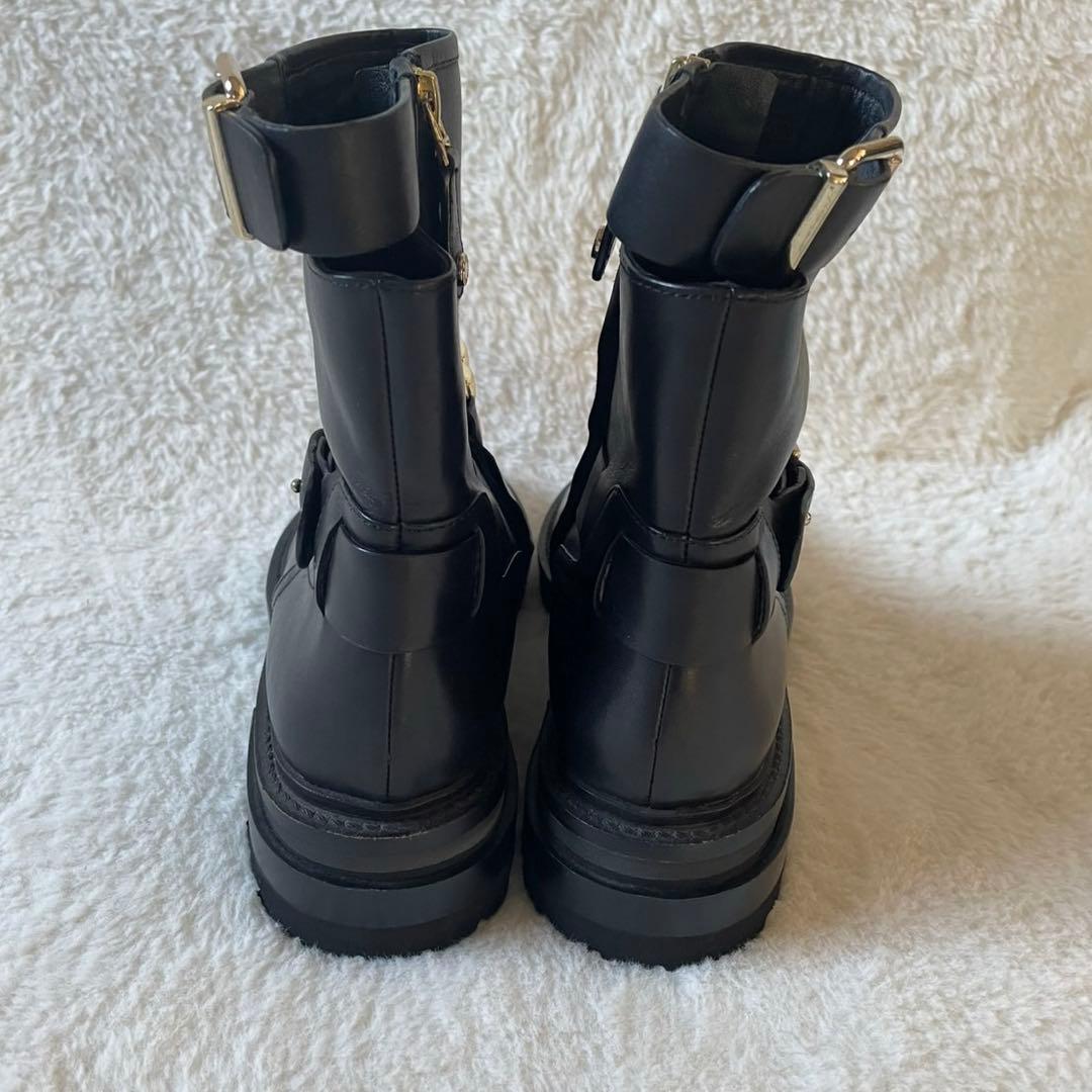 未使用級✨️ ELVIO ZANON ショート ブーツ レザー ゴールド チェーン