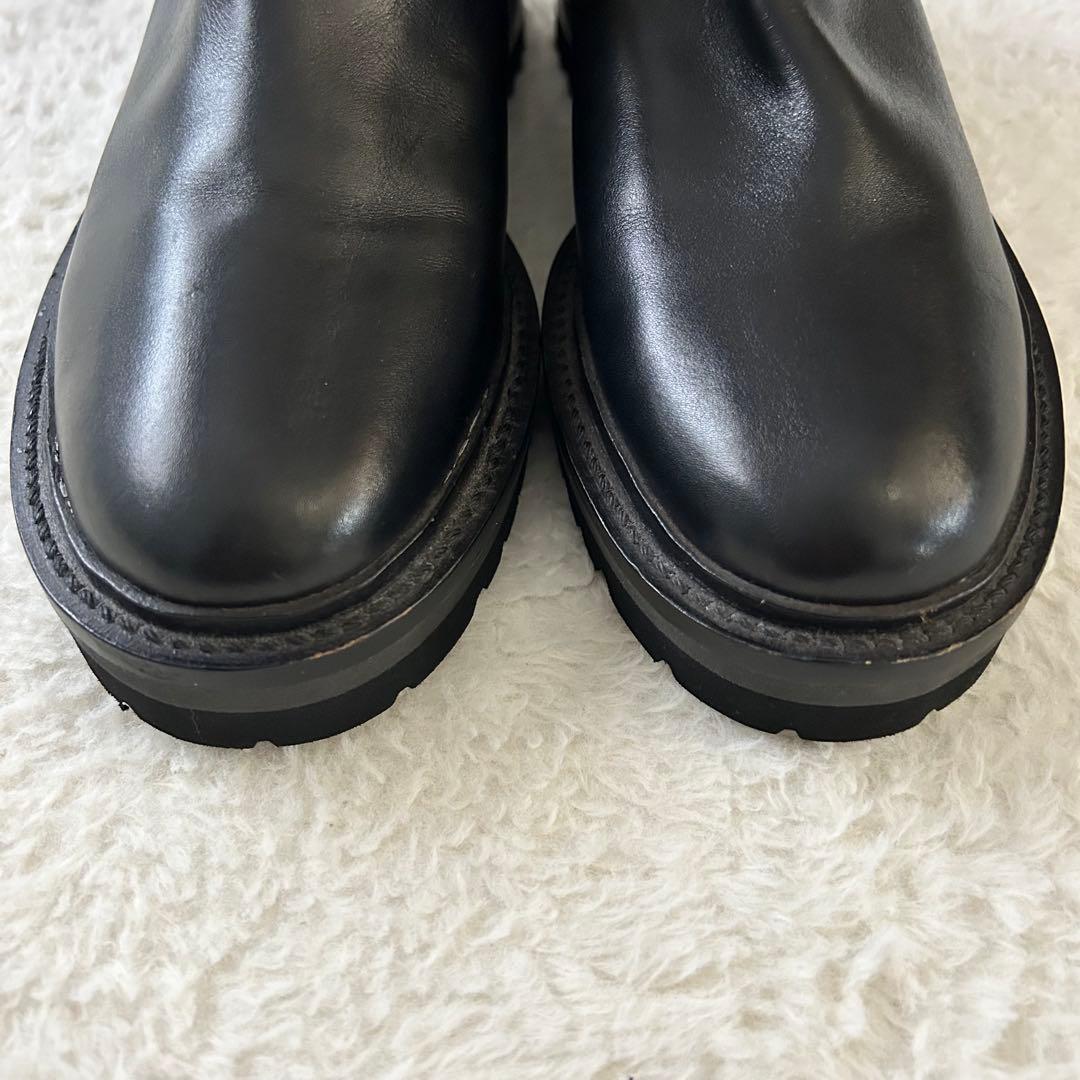 未使用級✨️ ELVIO ZANON ショート ブーツ レザー ゴールド チェーン