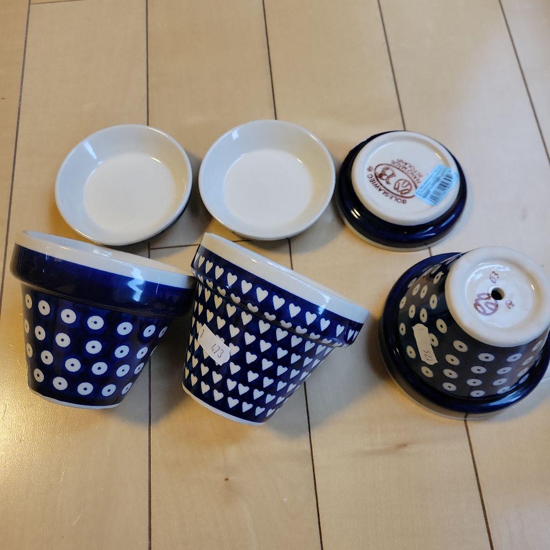 ポーリッシュポタリー　ザクワディ　植木鉢　3個セット