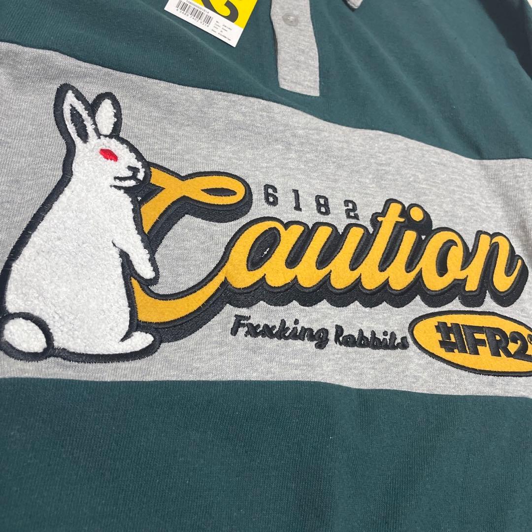 未使用タグ付【希少XLサイズ】FR2 パイルロゴラガーシャツ 太ボーダー 即完売