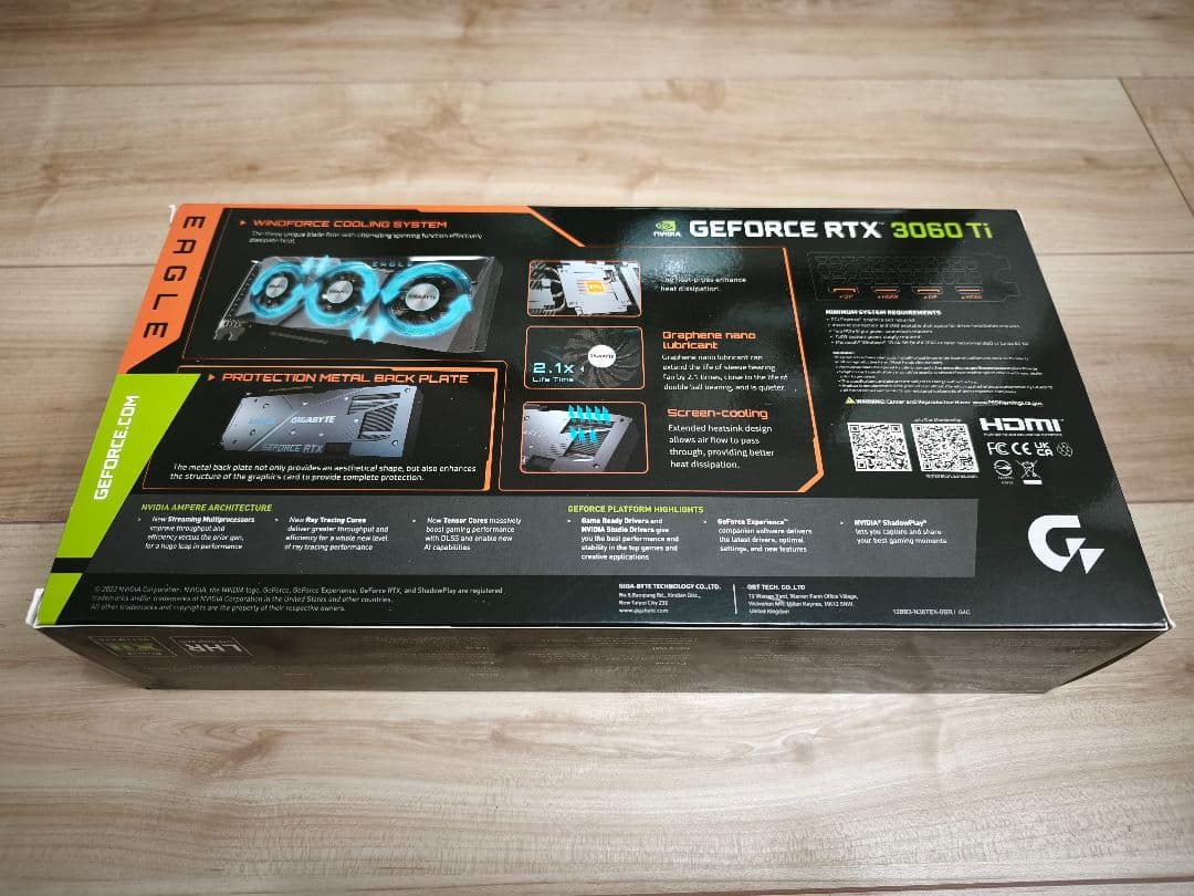 グラフィックボード・グラボ・ビデオカード GeForce RTX 3060 Ti EAGLE OC D6X 8G