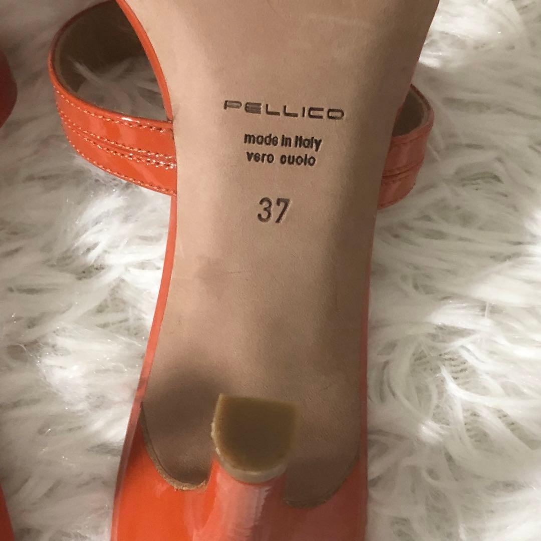 未使用級 ペリーコ ミュール オレンジ ヒール7cm サイズ37