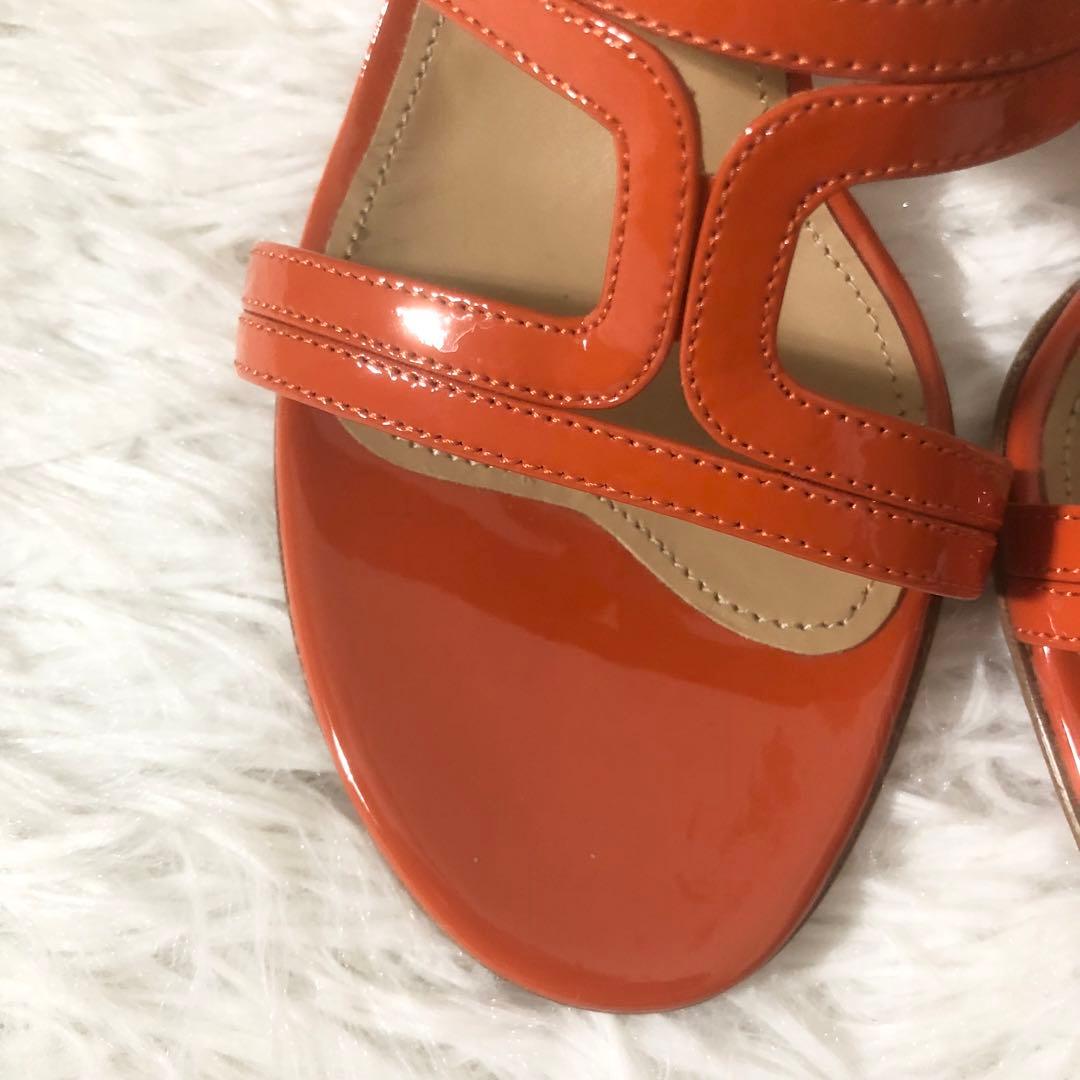 未使用級 ペリーコ ミュール オレンジ ヒール7cm サイズ37