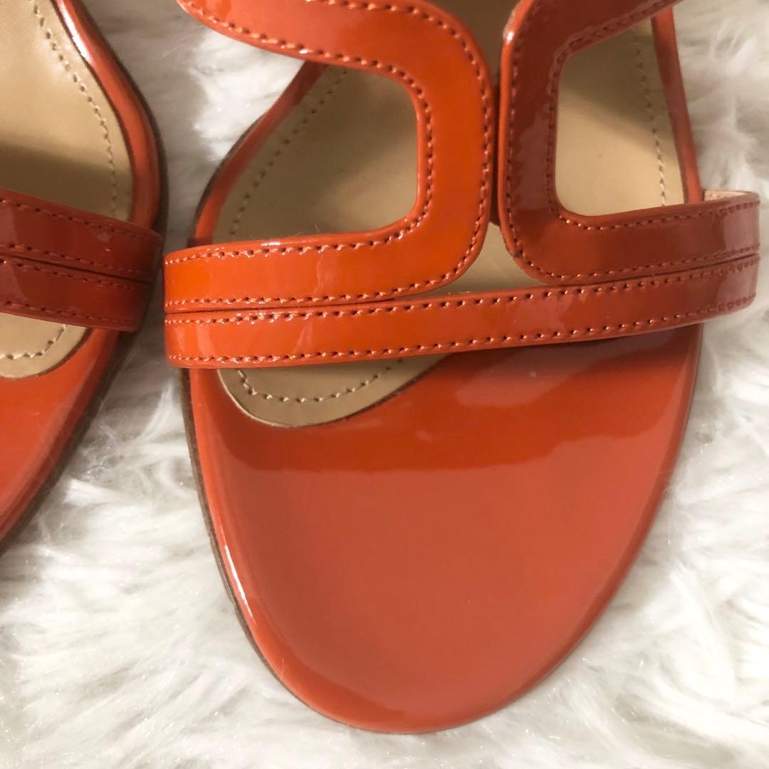 未使用級 ペリーコ ミュール オレンジ ヒール7cm サイズ37